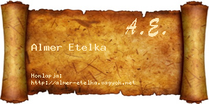 Almer Etelka névjegykártya